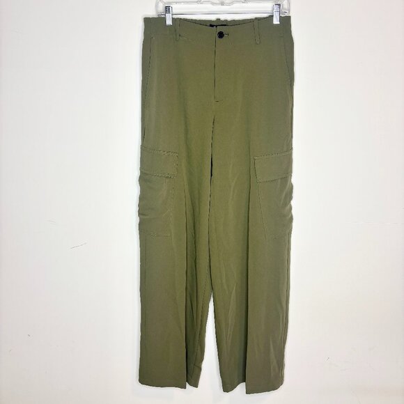 6 TALL Madewell NWT Tall Pull-On Utility Cargo Pants Faded Ivy Olive Green Crepe - Picture 8 of 11